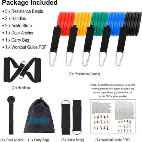 Eqoba 11 PC Resistance Bands Set, new in box - Picture 1 of 4